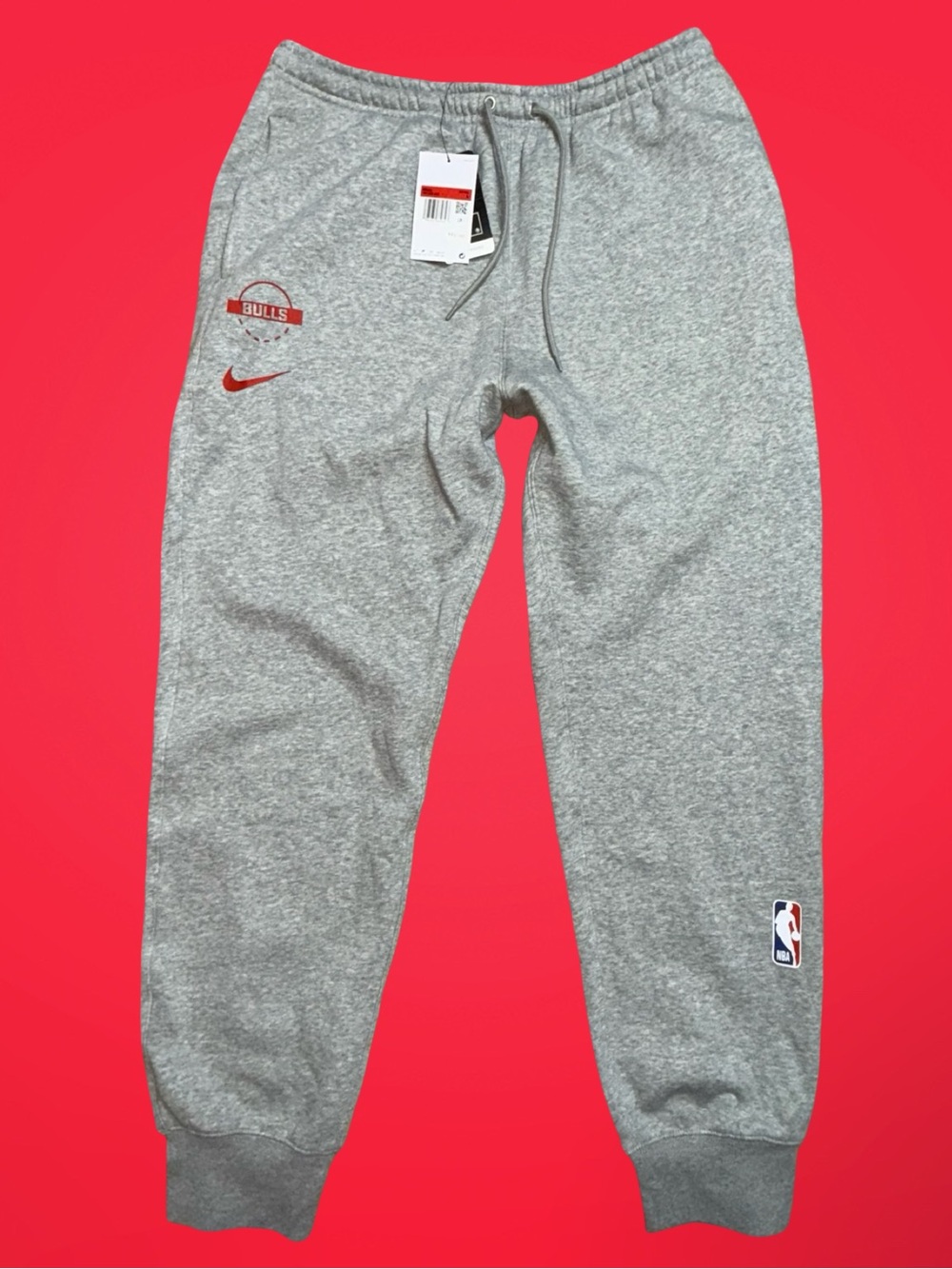NWT Nike NBA Chicago Bulls Fleece Jogger Sweatpants Heather Grey Size L